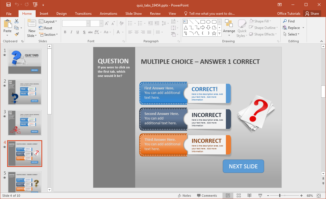 Animated PowerPoint Quiz Template For Conducting Quizzes