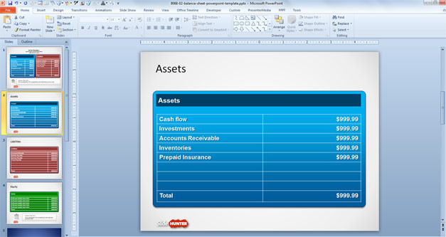 Free Balance Sheet Powerpoint Template Free Powerpoint Templates Slidehunter Com Editable Balance Sheet Template