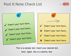 Checklist Template Ppt PowerPoint Check List Template with Post It Notes