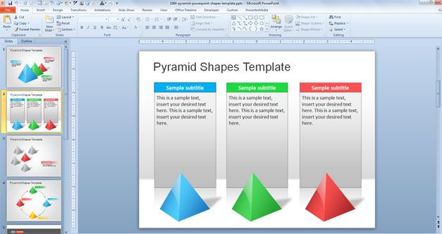 Free Pyramid PowerPoint Shapes Template