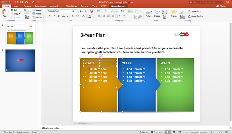 Free 3 Year Strategic Plan PowerPoint Template Free PowerPoint 