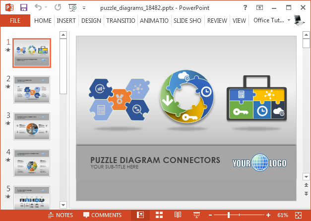 animated puzzle diagrams powerpoint template