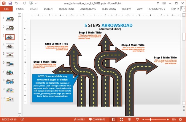 Animated Road PowerPoint Template