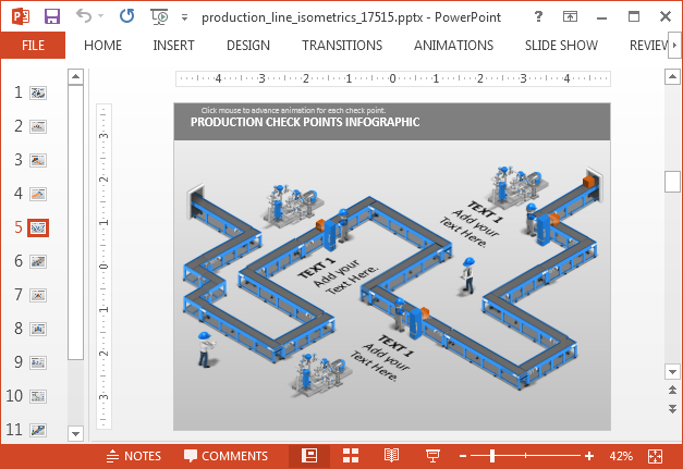 Animated Isometric Assembly Line PowerPoint Template