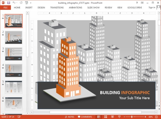 Animated Buildings PowerPoint Template