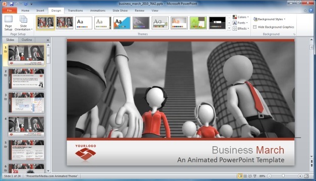 Business March PowerPoint Template