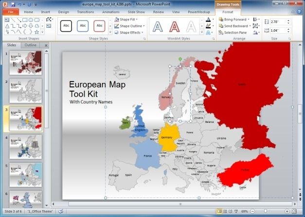 Europe Map Toolkit Template For PowerPoint