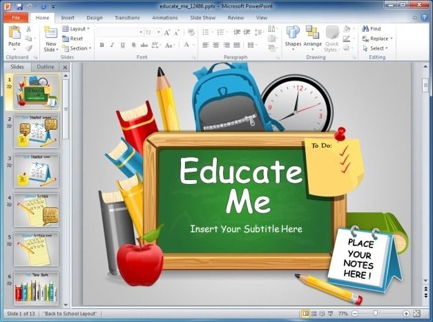 Animated Back To School PowerPoint Template