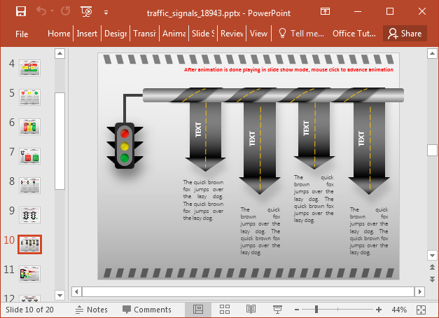 Animated Traffic Signal Template For PowerPoint