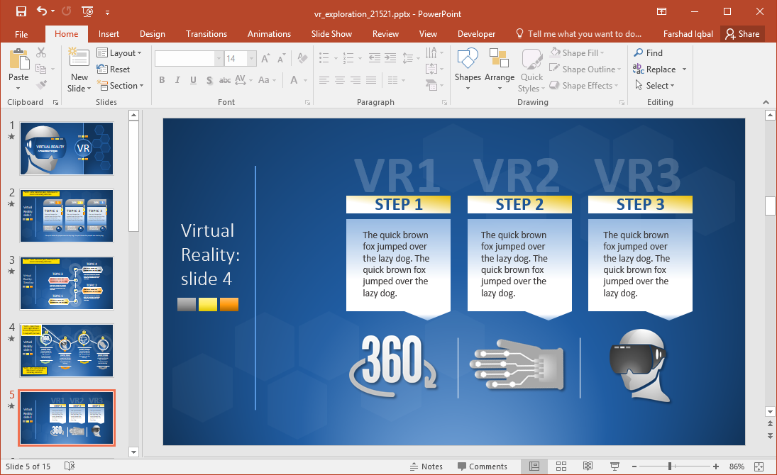 Animated VR PowerPoint Template