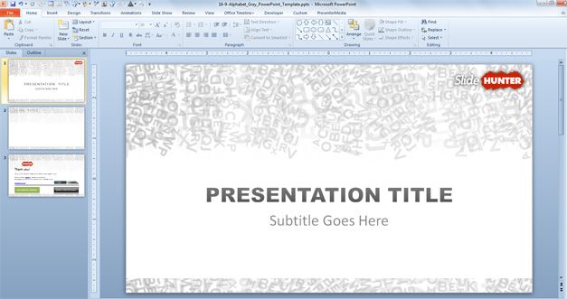 Alphabet Ppt Template Free Download