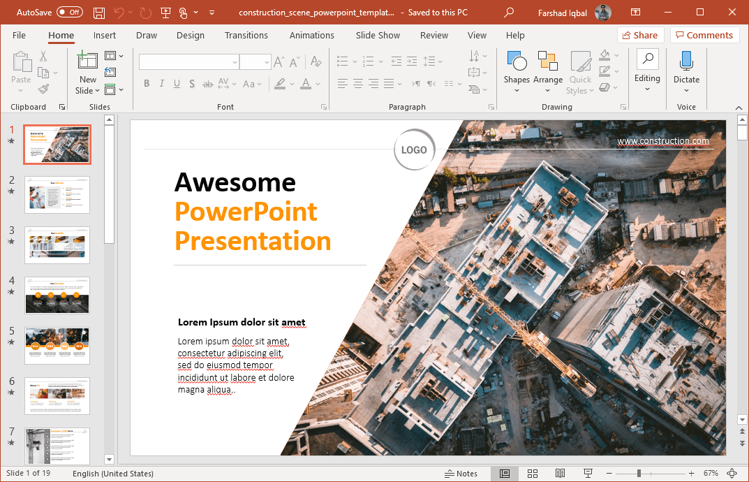 Шаблоны презентаций powerpoint строительство