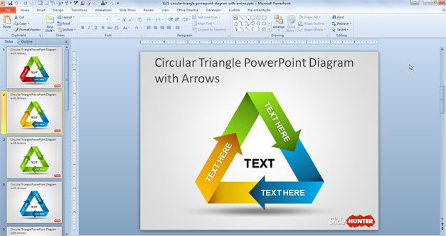 Download Free Circular Triangle PowerPoint Diagram with Arrows