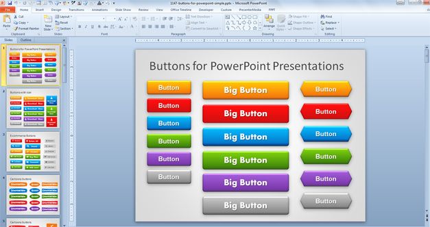powerpoint presentation button