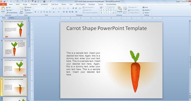 free carrot shape powerpoint template - free powerpoint templates free carrot shape powerpoint template - free powerpoint templates, Presentation templates