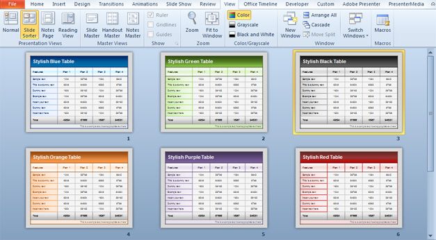 table template for powerpoint presentation