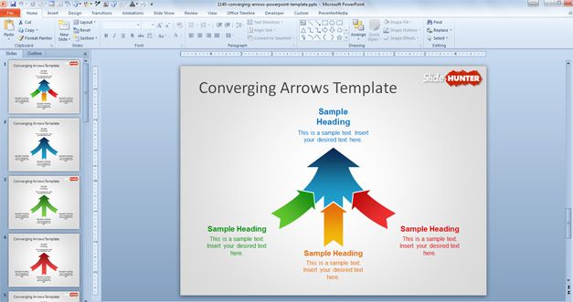 Free Converging Arrows PowerPoint Template - Free PowerPoint Templates ...