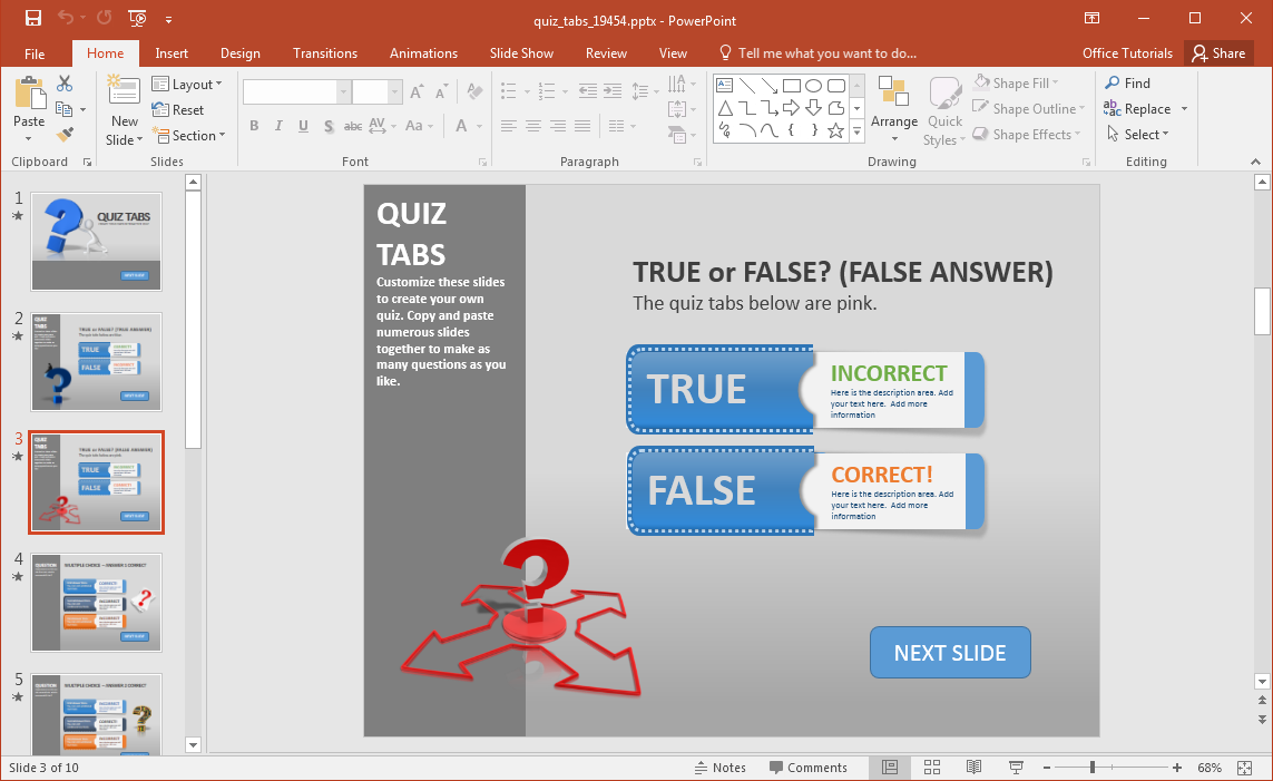 Animated PowerPoint Quiz Template For Conducting Quizzes