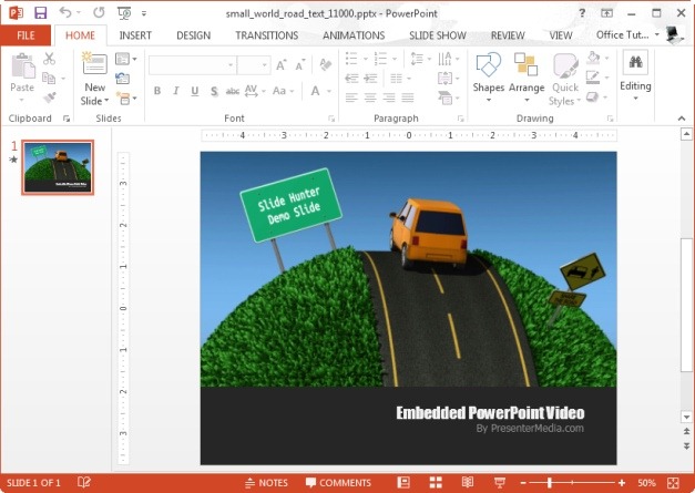 PowerPoint Video Animation Of Car Driving Towards Success