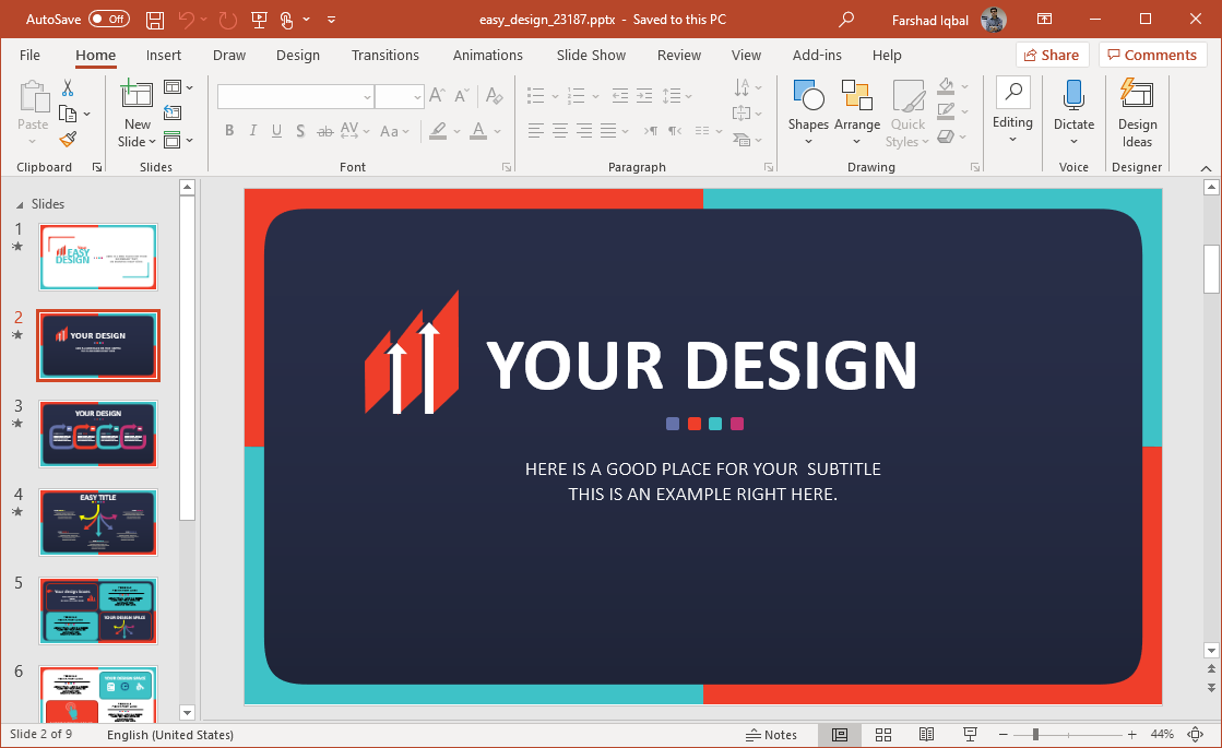 Animated Easy Design Template for PowerPoint