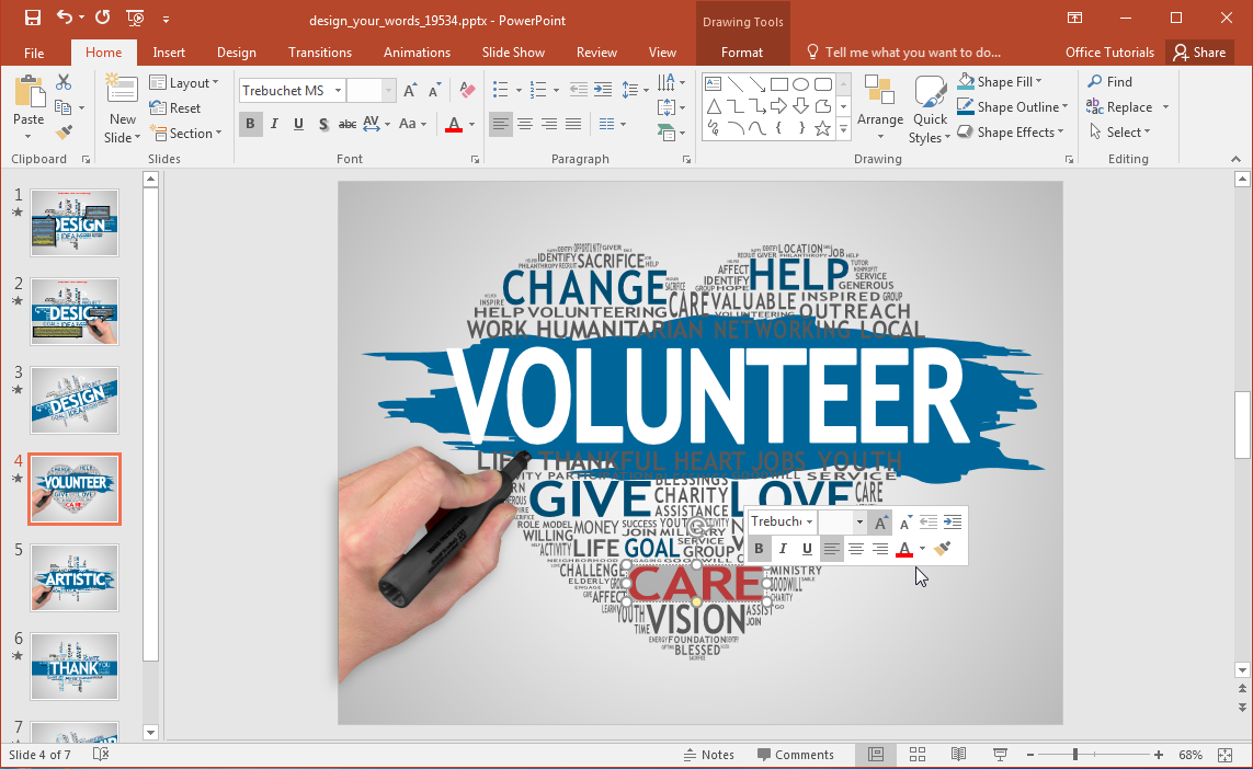 word cloud in powerpoint presentation