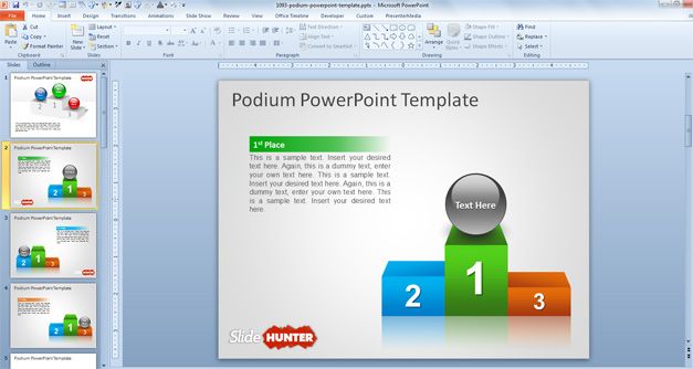 Free Podium Powerpoint Template Free Powerpoint Templates Slidehunter Com