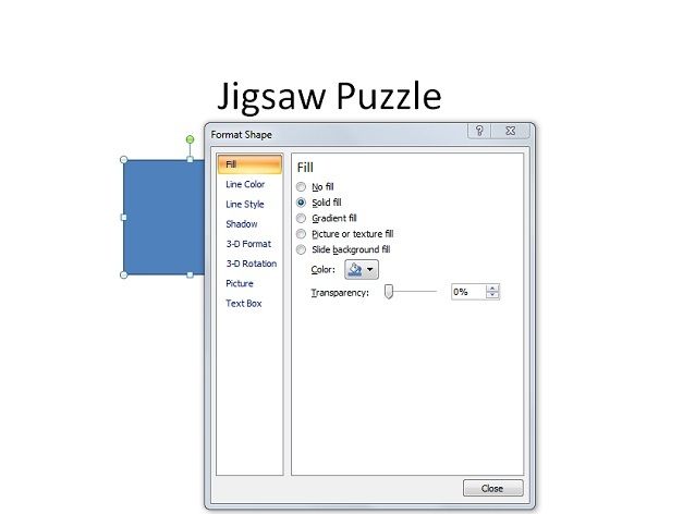 keystrokes for microsoft jigsaw puzzle