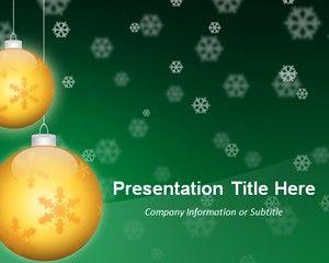 Golden Balls Green PowerPoint Template