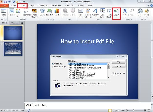 how to get pdf file to powerpoint
