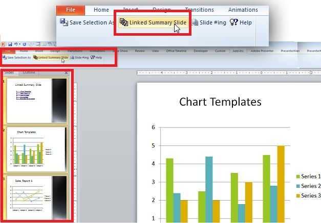 Create table of content in powerpoint presentation