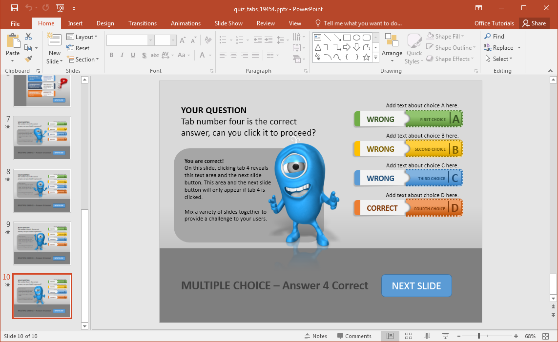 Animated PowerPoint Quiz Template For Conducting Quizzes