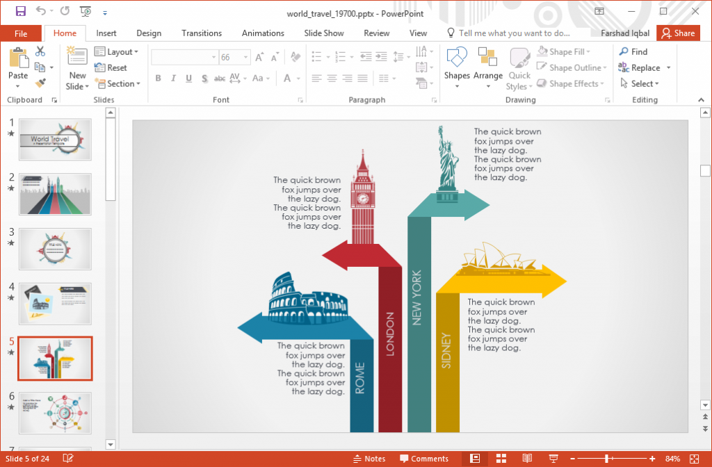 Animated World Landmarks PowerPoint Template