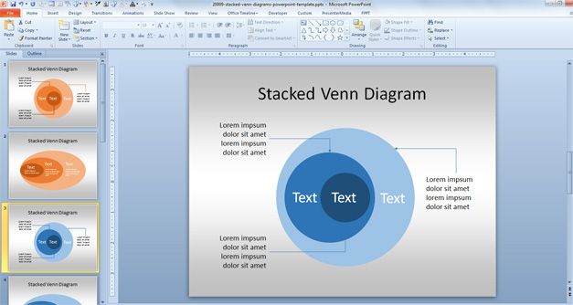 Free Stacked Venn Diagram Template for PowerPoint