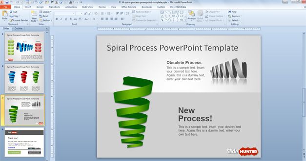 free spiral process powerpoint template