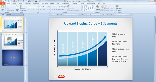 Free Upward Sloping Curve Template for PowerPoint - Free PowerPoint ...